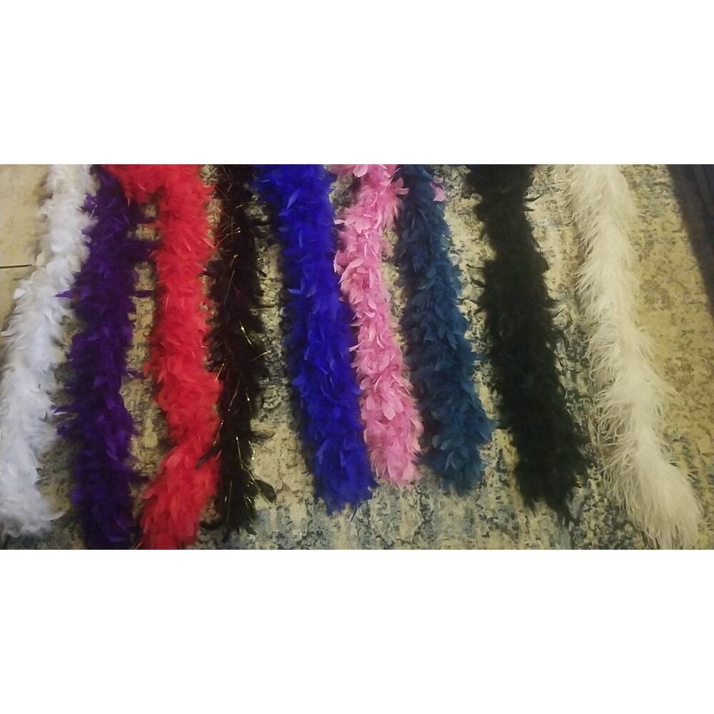 Feather Boa Pretty Elegant Long Flapper Showgirl Party Hollywood Costume 9 piece - Picture 10 of 16